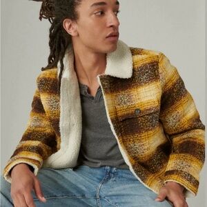 Lucky Brand Men's Faux Shearling Trucker Coat